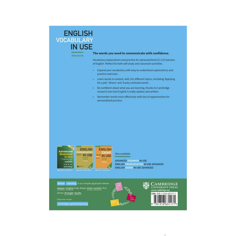 کتاب English vocabulary in use advanced 3rd اثر Michael McCarthy and Felicity ODell انتشارات cambridge