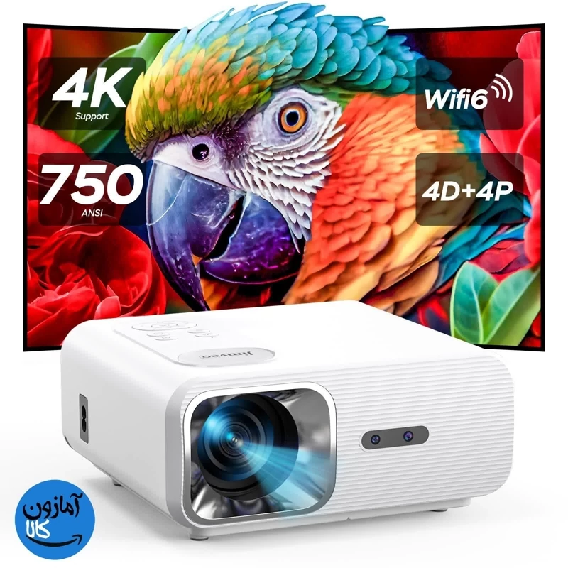 ویدیو پروژکتر 4K برند Jimveo سیستم تطبیقی کاملا اتوماتیک 750 ANSI