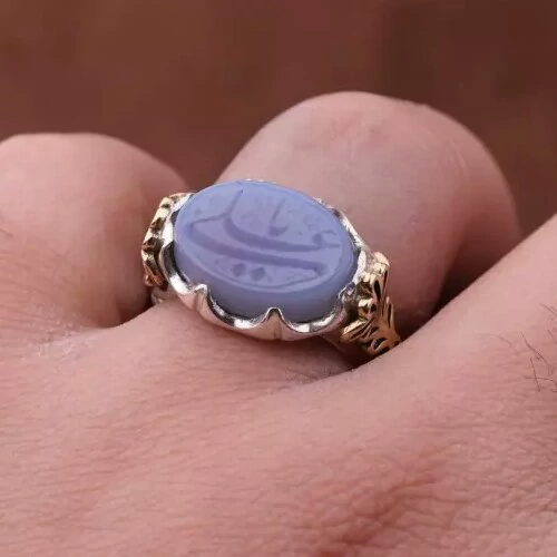 نگین عقیق کبود سفارشی اصل