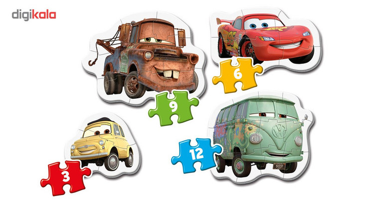 پازل کلمنتونی 4 در 1 مدل my first puzzles cars20804