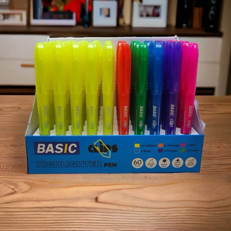 هایلایتر قلمی بیسیک BASIC  در 6 رنگ متفاوت