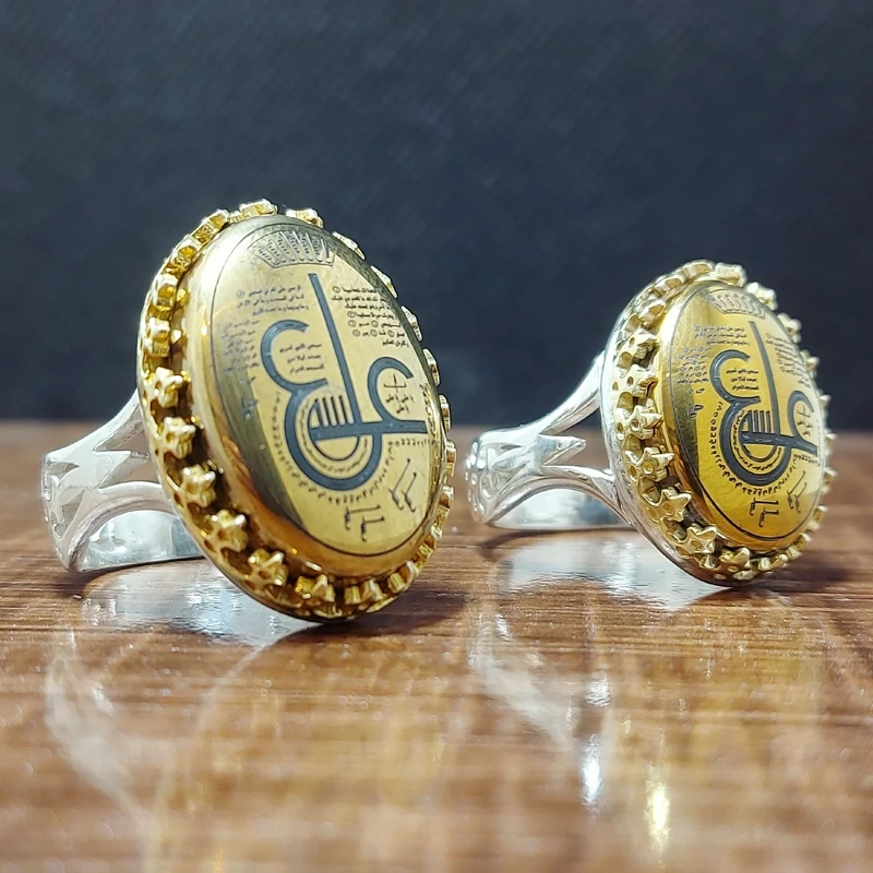 انگشتر ست نقره عیار 925 با نگین حدید عین علی  اصلی و معدنی