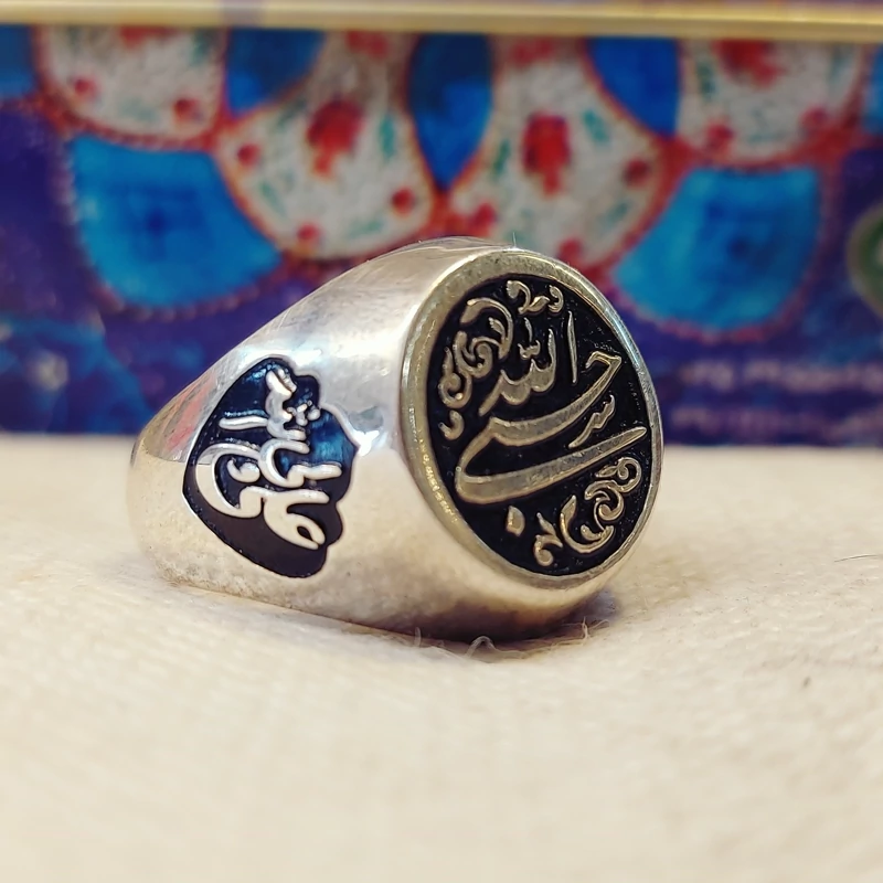 انگشتر  نقره کار دستساز  عیار 925 حک حسبی الله و علی ولی الله