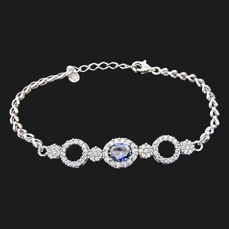 دستبند نقره زنانه مسعود جلالی نقره کار مدل Tanzanite-03