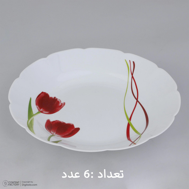 سرویس غذاخوری 26 پارچه دسینی طرح نیلوفری مدل لورنزا ورژن 2
