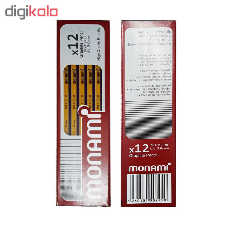 مداد مشکی مونامی مدل Graphite Pencil کد MO-112-HB
