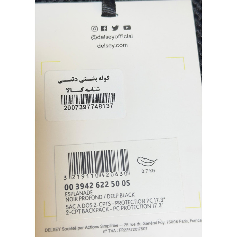 کوله پشتی دلسی مدل ESPLAINADE کد 3942622