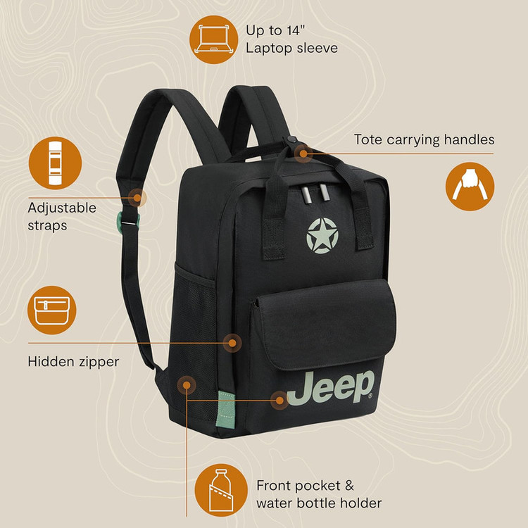 کوله پشتی لپ تاپ جیپ مدل JS014D کد 3746600 مناسب برای لپ تاپ تا 14 اینچی