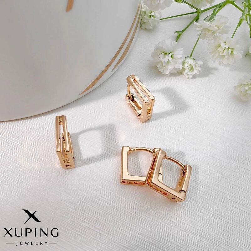 گوشواره ژوپینگ زنانه چهار ضلعی ساده کد XG380