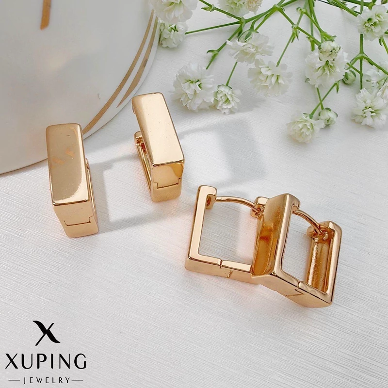 گوشواره ژوپینگ زنانه چهار ضلعی آینه ای کد XG372