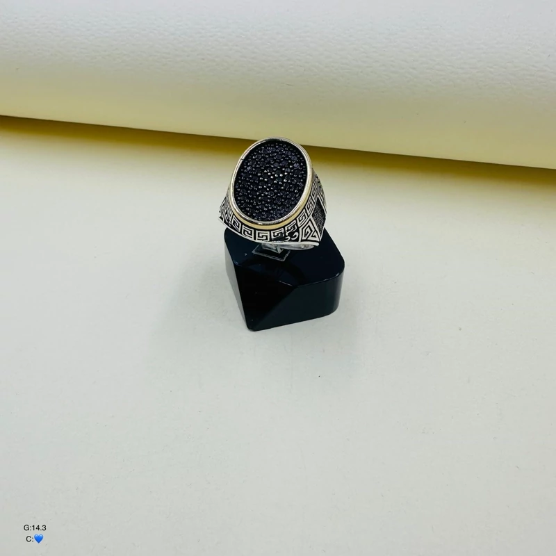 انگشتر نقره مردانه| رکاب طرح گوچی کد SMA195
