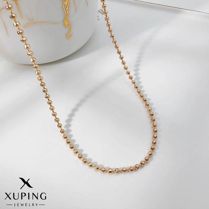 زنجیر ژوپینگ زنانه توپی طرح طلا کدXZ327