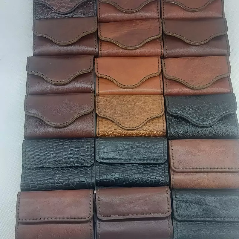 کیف جاکارتی آکاردئونی رویه گاوی داخل بزی تمام چرم طبیعی دستدوز
