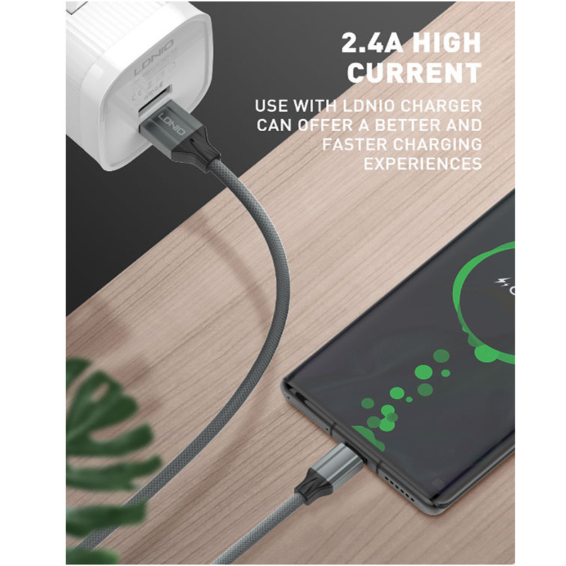 کابل تبدیل USB به microUSB الدینیو مدل LS441 01st طول 1 متر