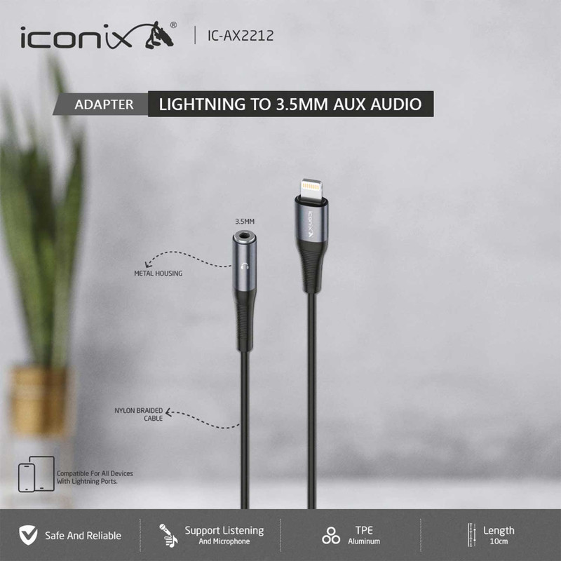 مبدل لایتنینگ به جک 3.5 میلی متری مدل ax2212