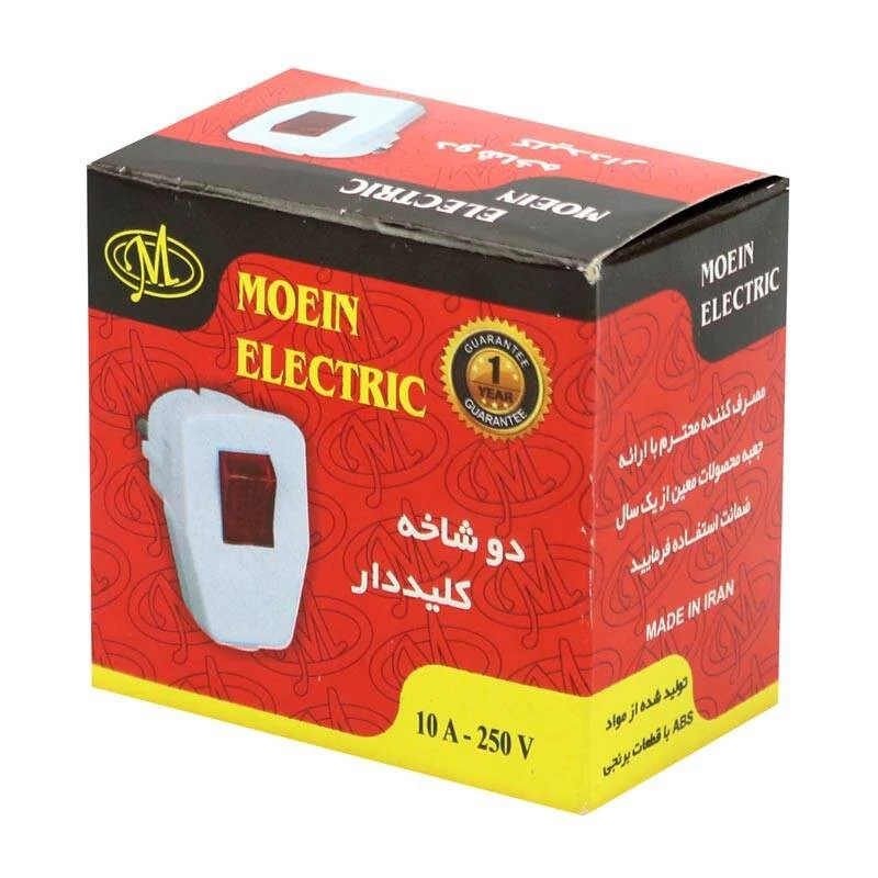 دو شاخه کلیددار 10A - 250V معین الکتریک