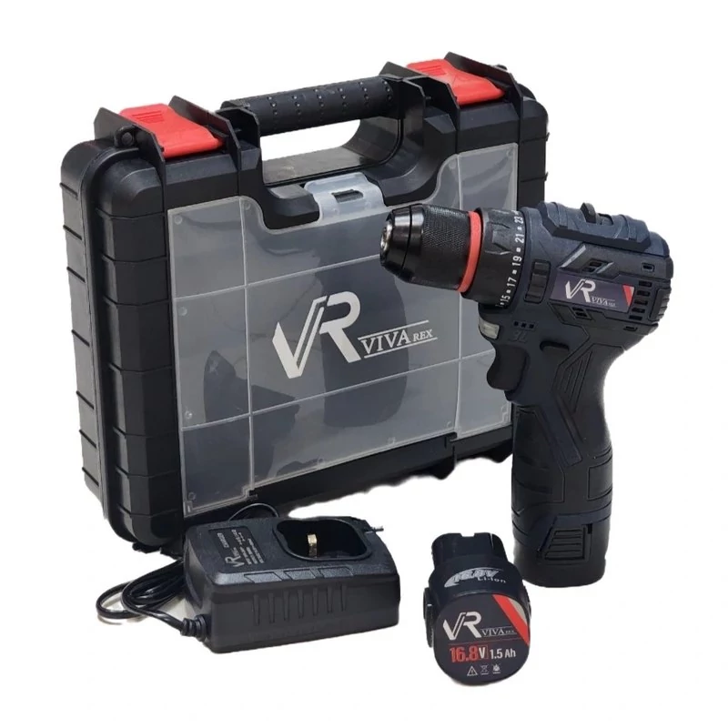 دریل شارژی چکشی براشلس 16.8 ولت ویوارکس مدل VR1682H-BL (12 ماه گارانتی)