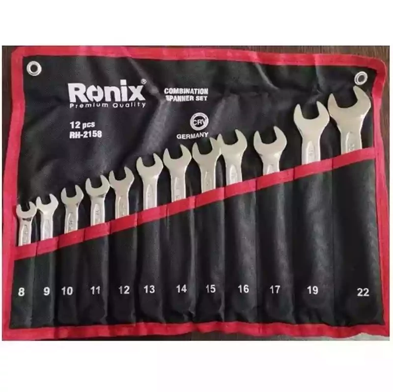 آچار سری 12 عددی یکسر تخت یک سر رینگ ساخت هند رونیکس مدل RH-2158