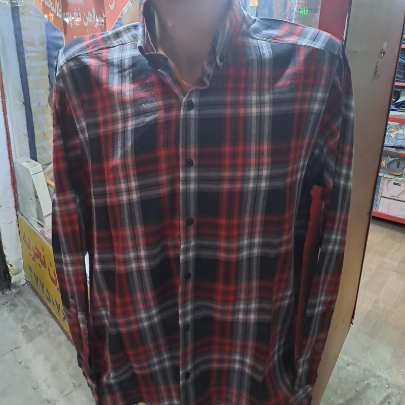 پیراهن مردانه اسپرت نخ پنبه چهارخونه