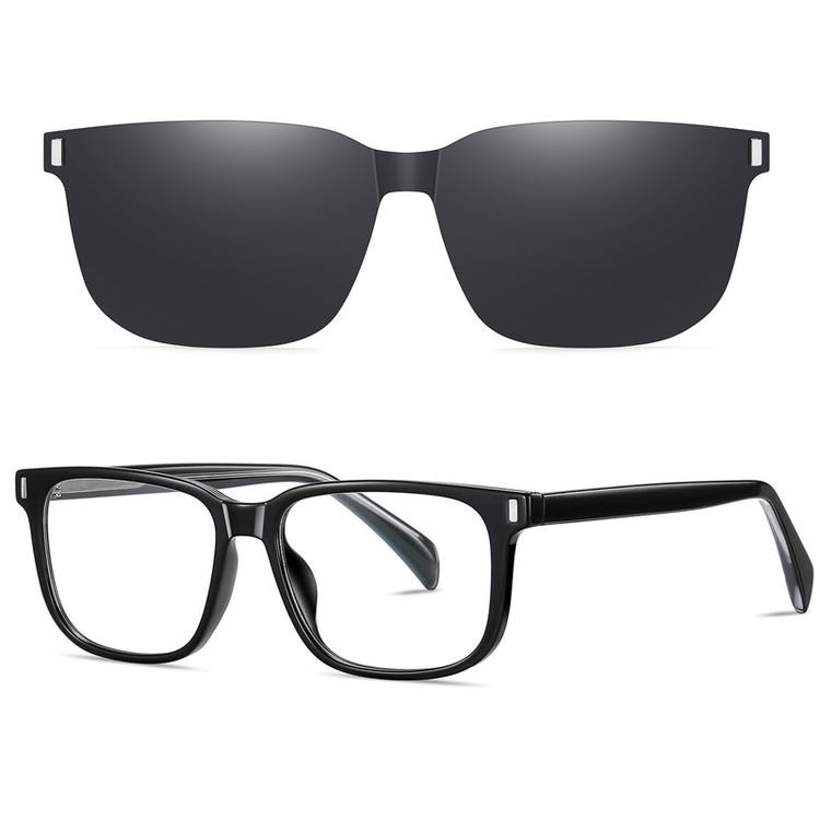 فریم عینک طبی مدل CG7201C01-P109 Polarized Double Switch به همراه کاور آفتابی