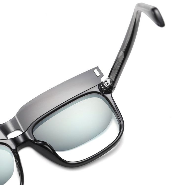 فریم عینک طبی مدل CG7201C01-P109 Polarized Double Switch به همراه کاور آفتابی