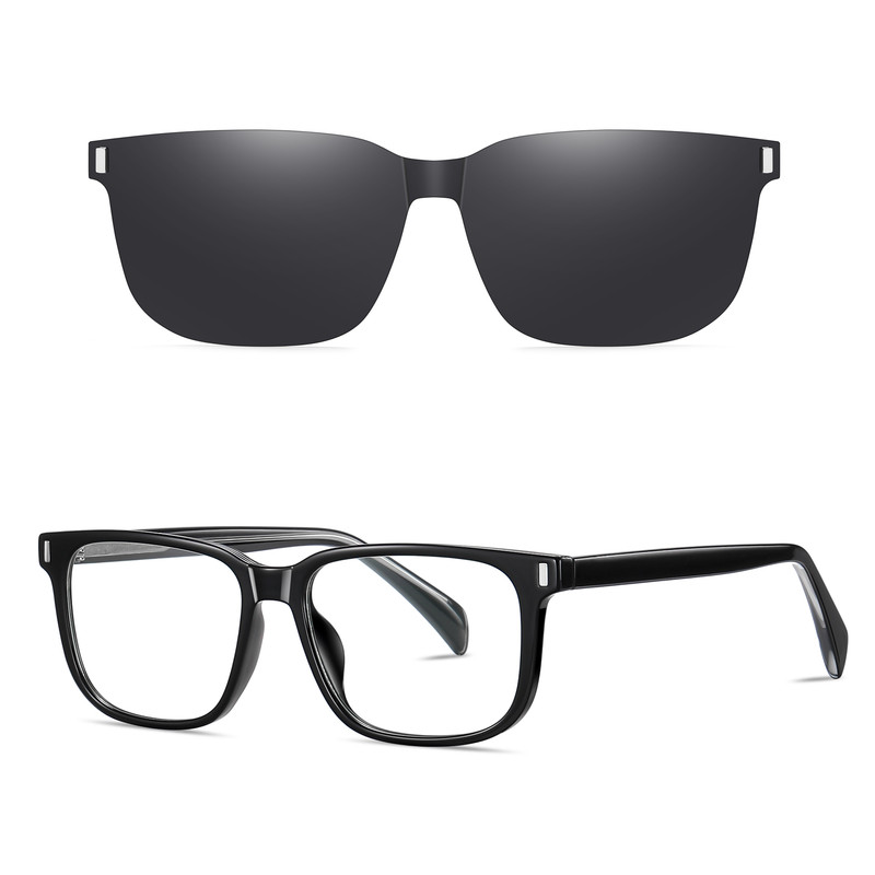 فریم عینک طبی مدل CG7201C01P109 Polarized Double Switch به همراه کاور آفتابی