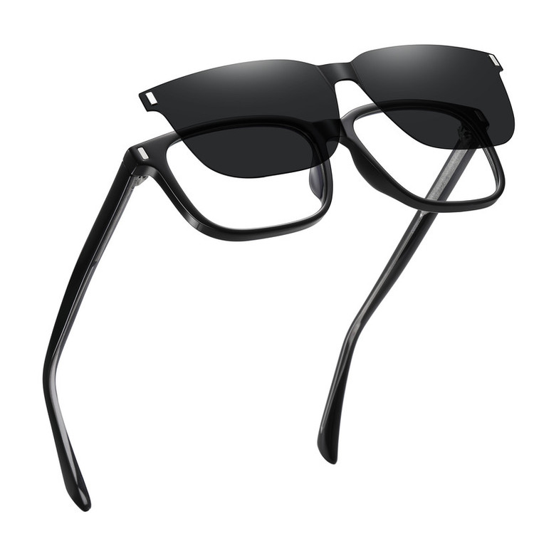 فریم عینک طبی مدل CG7201C01P109 Polarized Double Switch به همراه کاور آفتابی