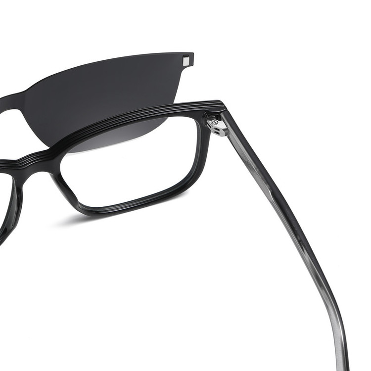 فریم عینک طبی مدل CG7201C01P109 Polarized Double Switch به همراه کاور آفتابی