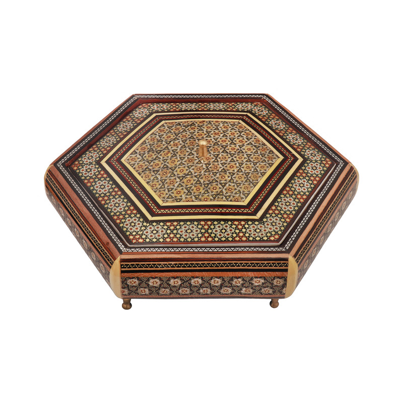 شکلات خوری خاتم کاری مدل پایه دار کد 002