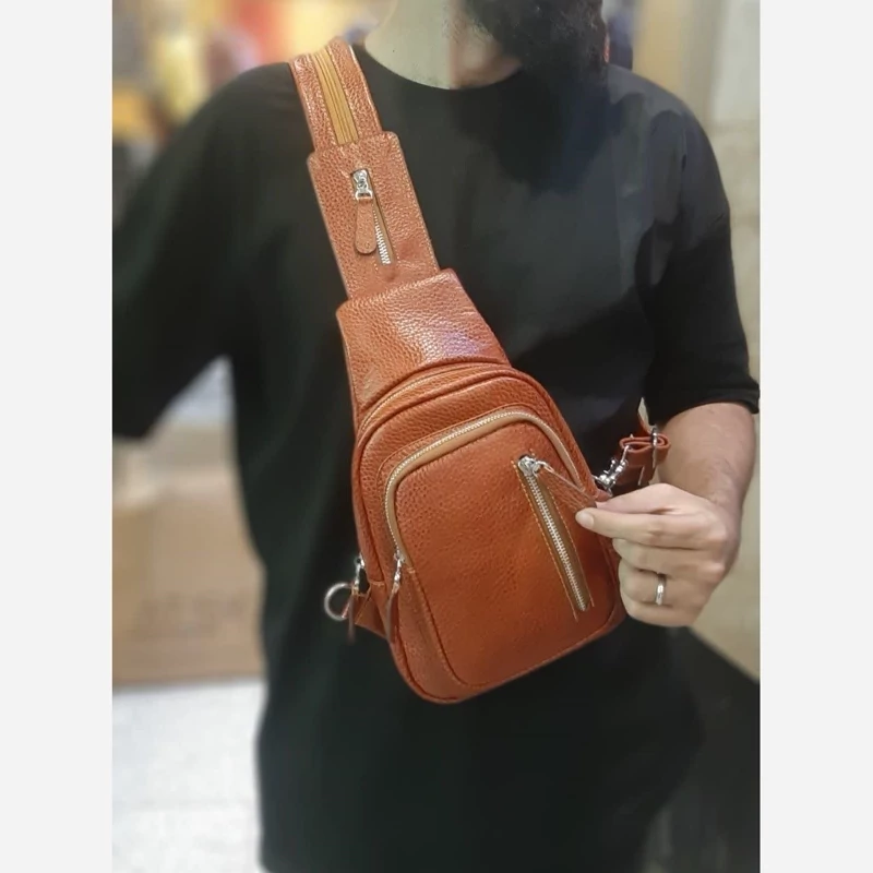 کوله پشتی چرم طبیعی گاوی با ضمانت نامه کتبی.کواه پشتی چند کاره.شولدربگ چرم.بادی بگ.کراس بادی.بادی بگ چرم طبیعی.نانوک چرم