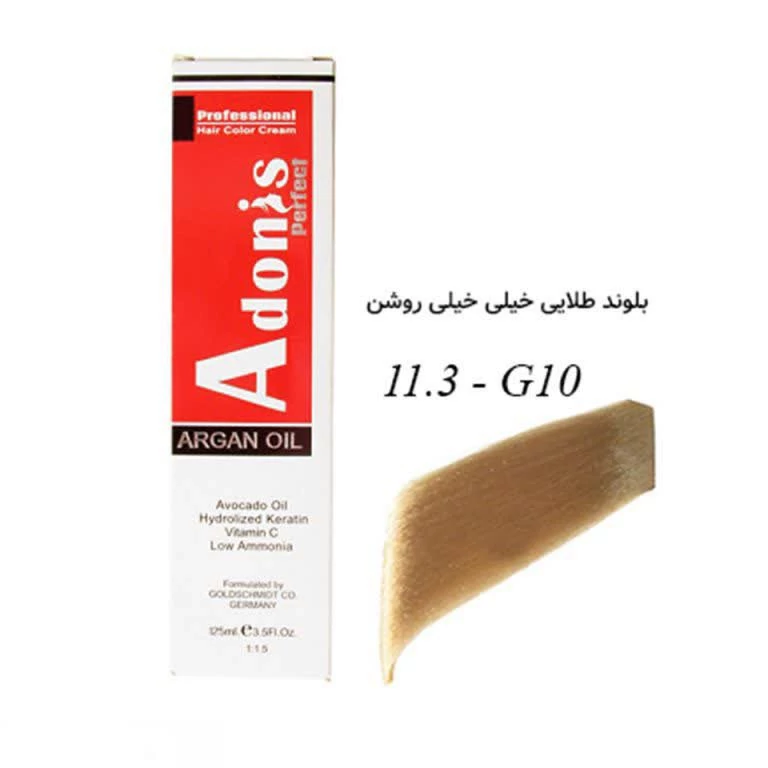 رنگ مو آدونیسG10بلوند طلایی خیلی خیلی روشن11.3
