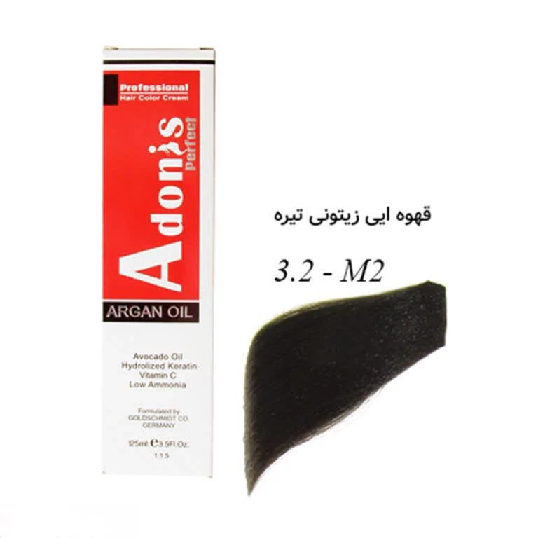 رنگ مو آدونیسM2قهوه ای زیتونی تیره 3.2