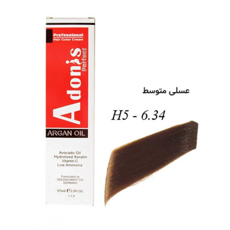 رنگ مو آدونیسH5عسلی متوسط6.34