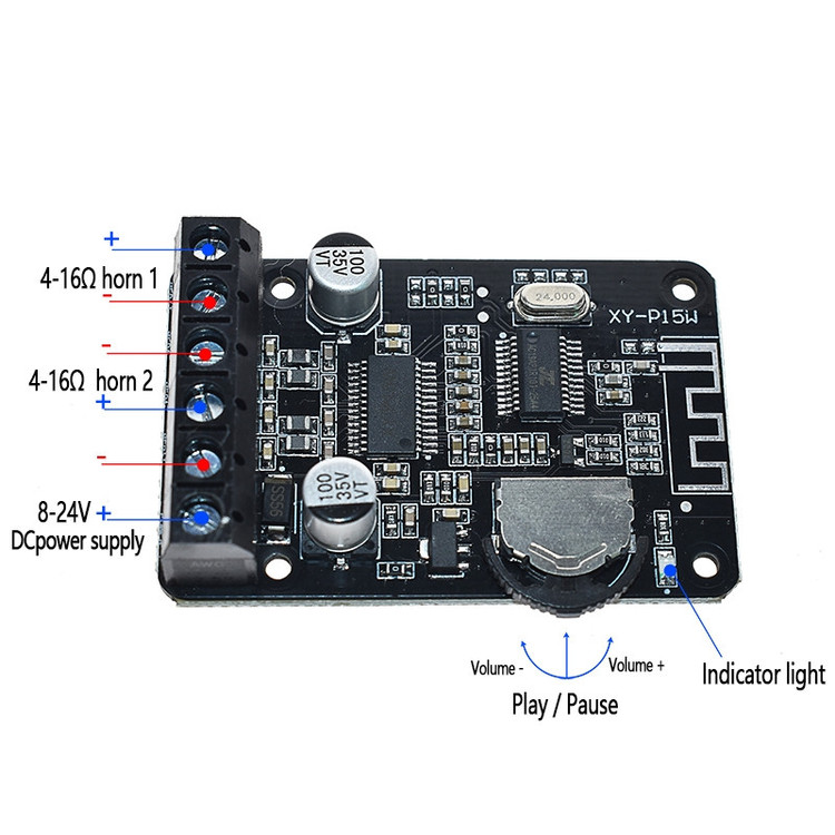 ماژول آمپلی فایر بلوتوثی مدل 15w_X2 کد only_Bt_2
