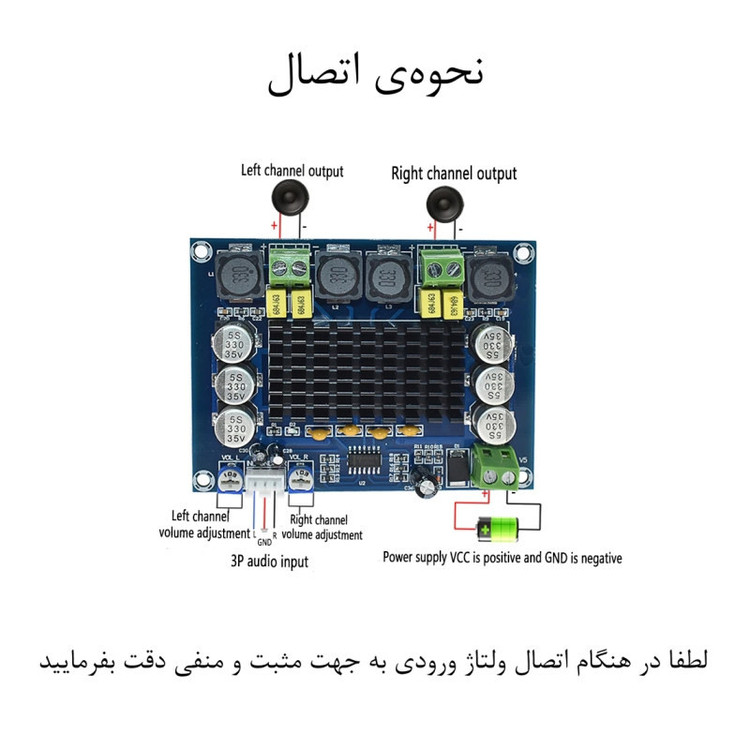 ماژول آمپلی فایر استریو کد 50W-x2 مدل w_wire
