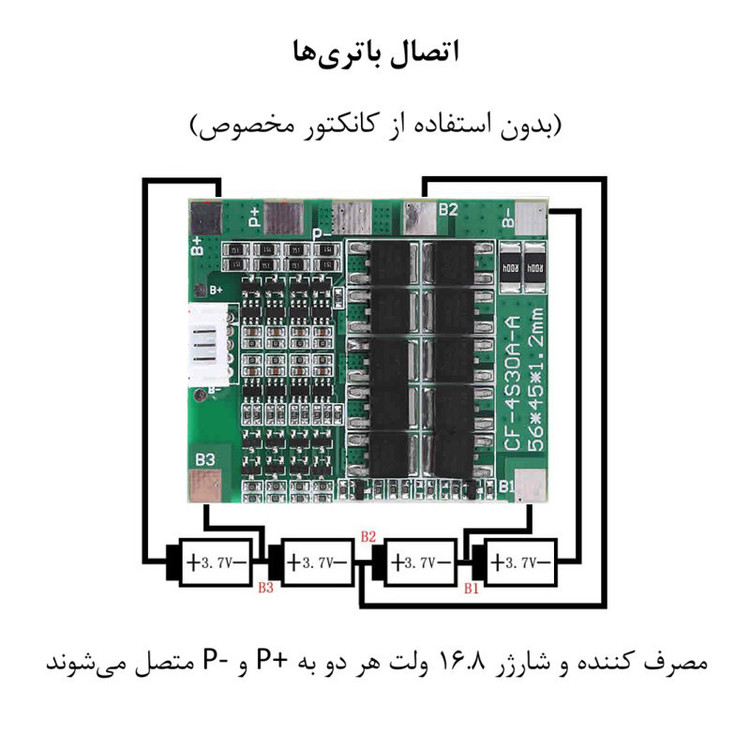 ماژول محافظ شارژ و دشارژ باتری لیتیومی مدل 4s_30a_pro