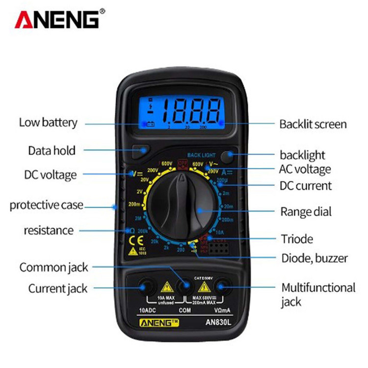 مولتی متر دیجیتال آننگ مدل AN830L