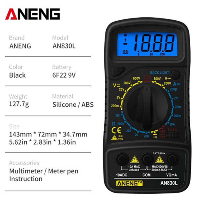 مولتی متر دیجیتال آننگ مدل AN830L