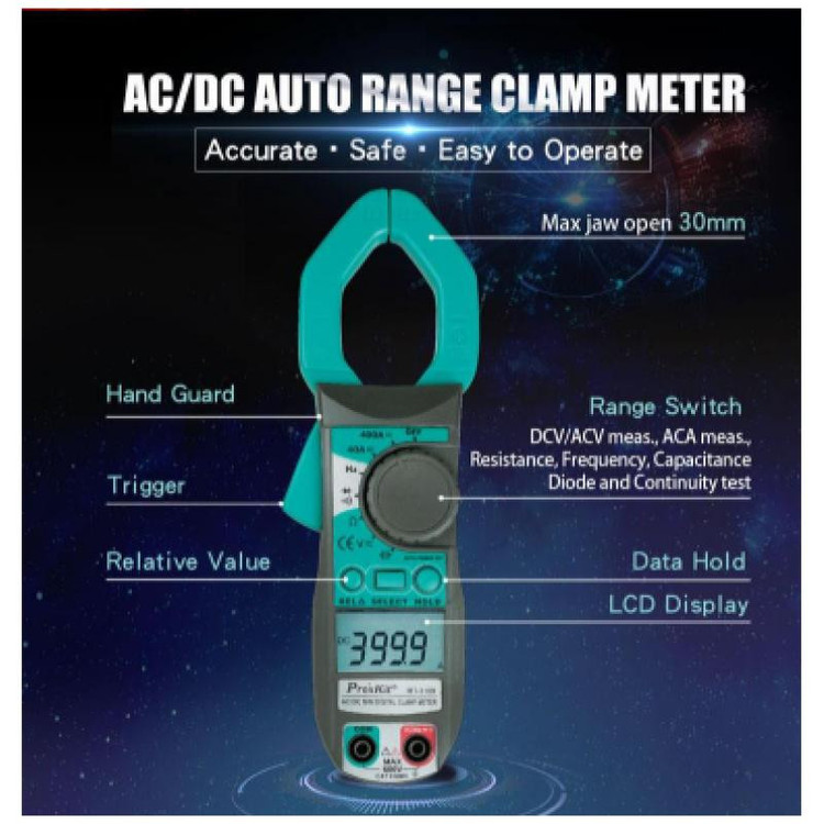 مولتی متر کلمپی پروسکیت مدل MT-3109