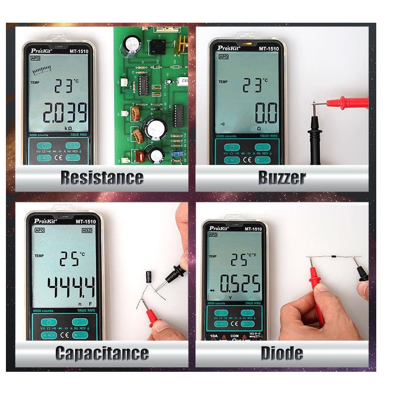 مولتی متر دیجیتال پروسکیت مدل MT-1510