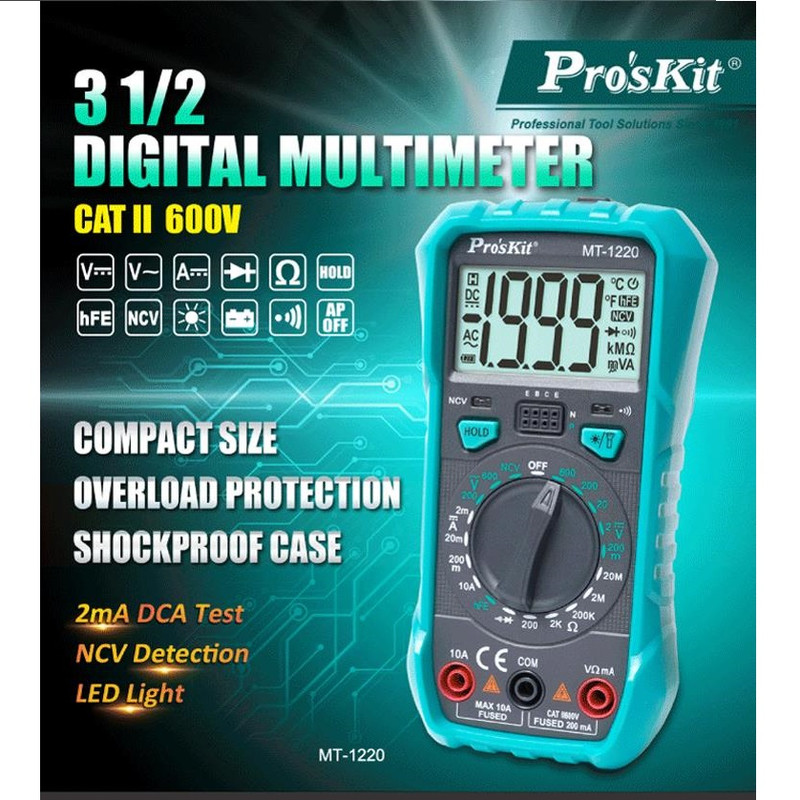 مولتی متر دیجیتال پروسکیت مدل MT-1220