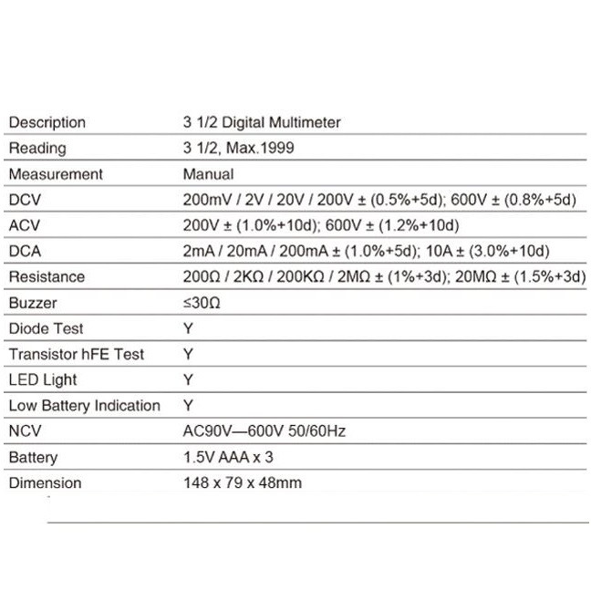 مولتی متر دیجیتال پروسکیت مدل MT-1220