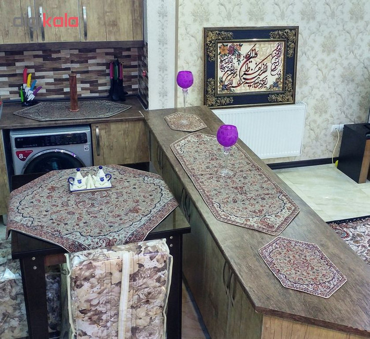 ست 5 تکه رومیزی ترمه طرح شاه عباسی کد 33