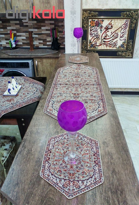 ست 5 تکه رومیزی ترمه طرح شاه عباسی کد 33