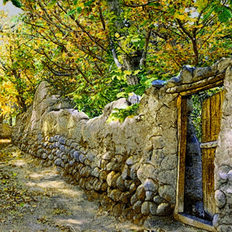 تابلو فرش دستبافت مدل کوچه باغ کد 163