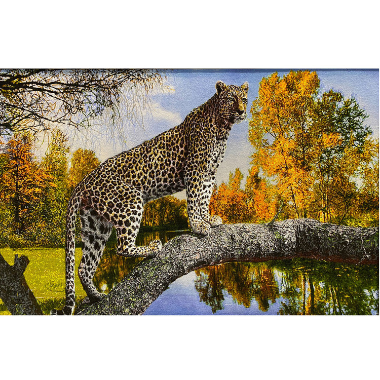 تابلو فرش دستبافت طرح یوزپلنگ کد ۵۵۰۴۲۳۹