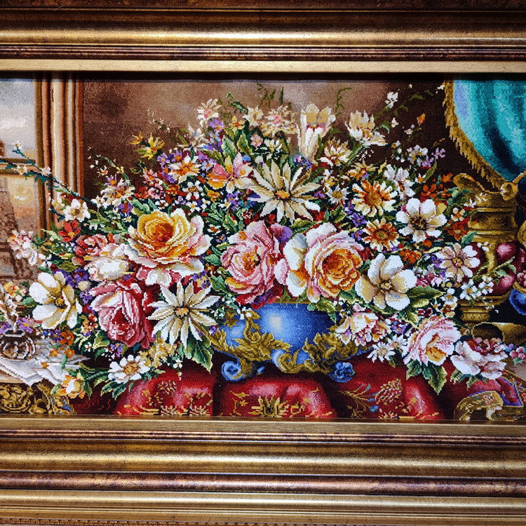 تابلو فرش دستباف مدل گل شاد کد 114A