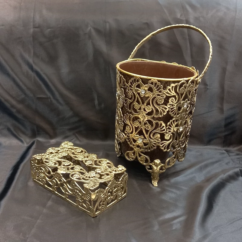 سطل و جای دستمال برنز کد 1003018