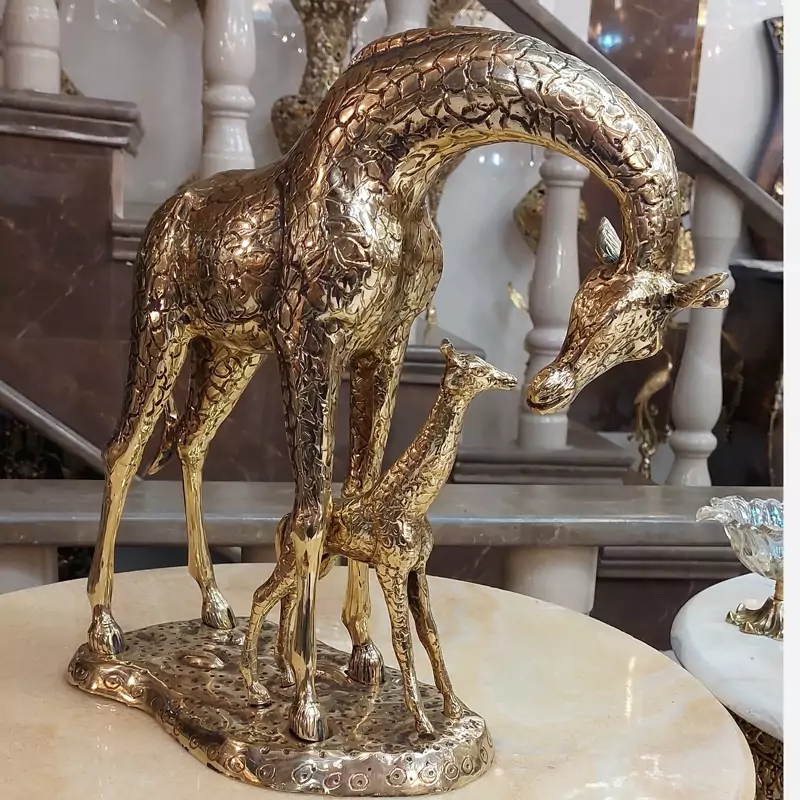 زرافه مادر بچه برنز  کد1001657