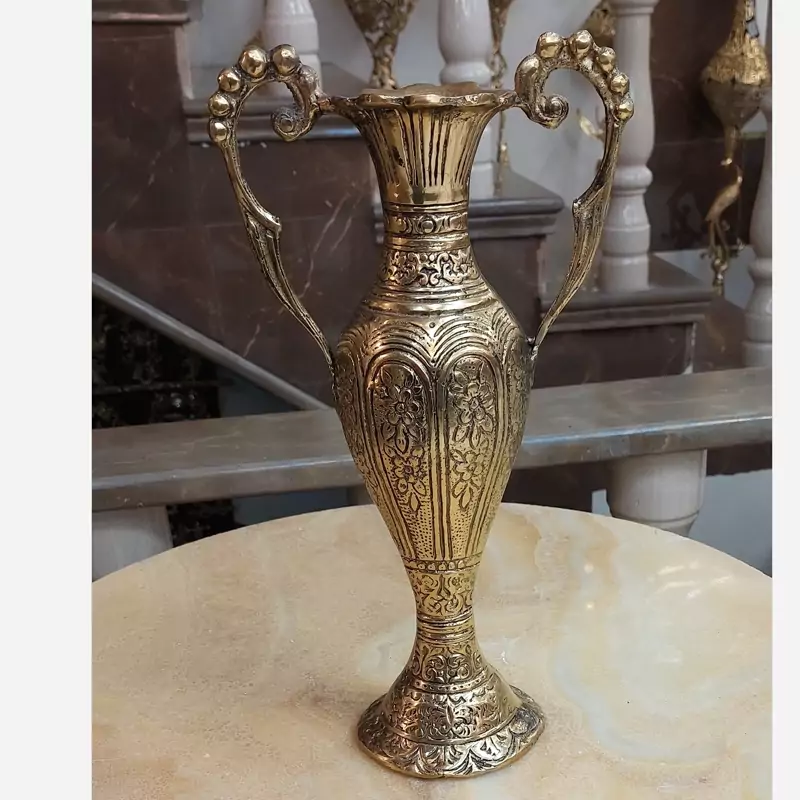 گلدان کاپ رومیزی دسته دار برنز کد 1004007